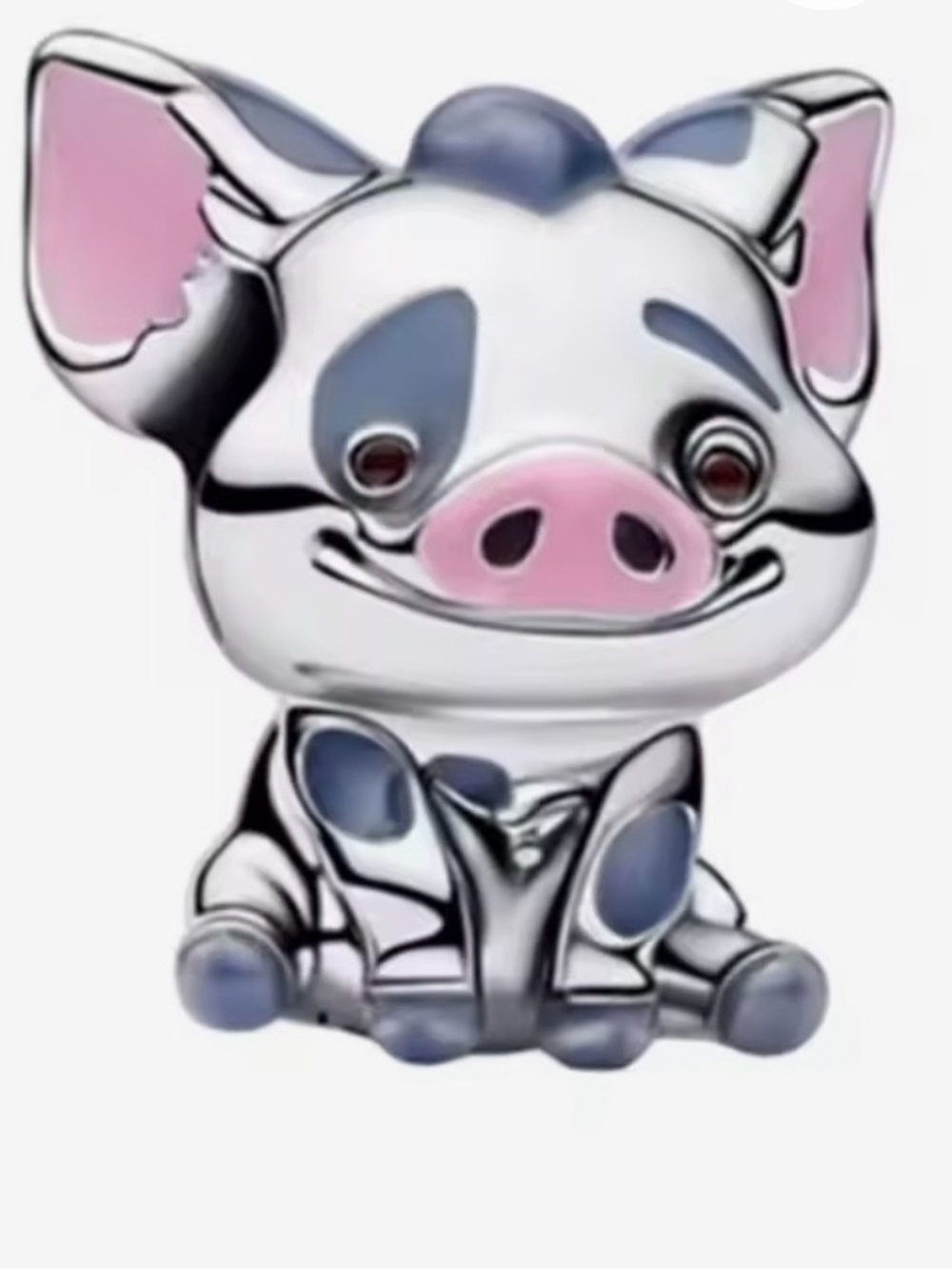 Sterling silver Pink and Silver Pua Pig charm from Disney movie Moana